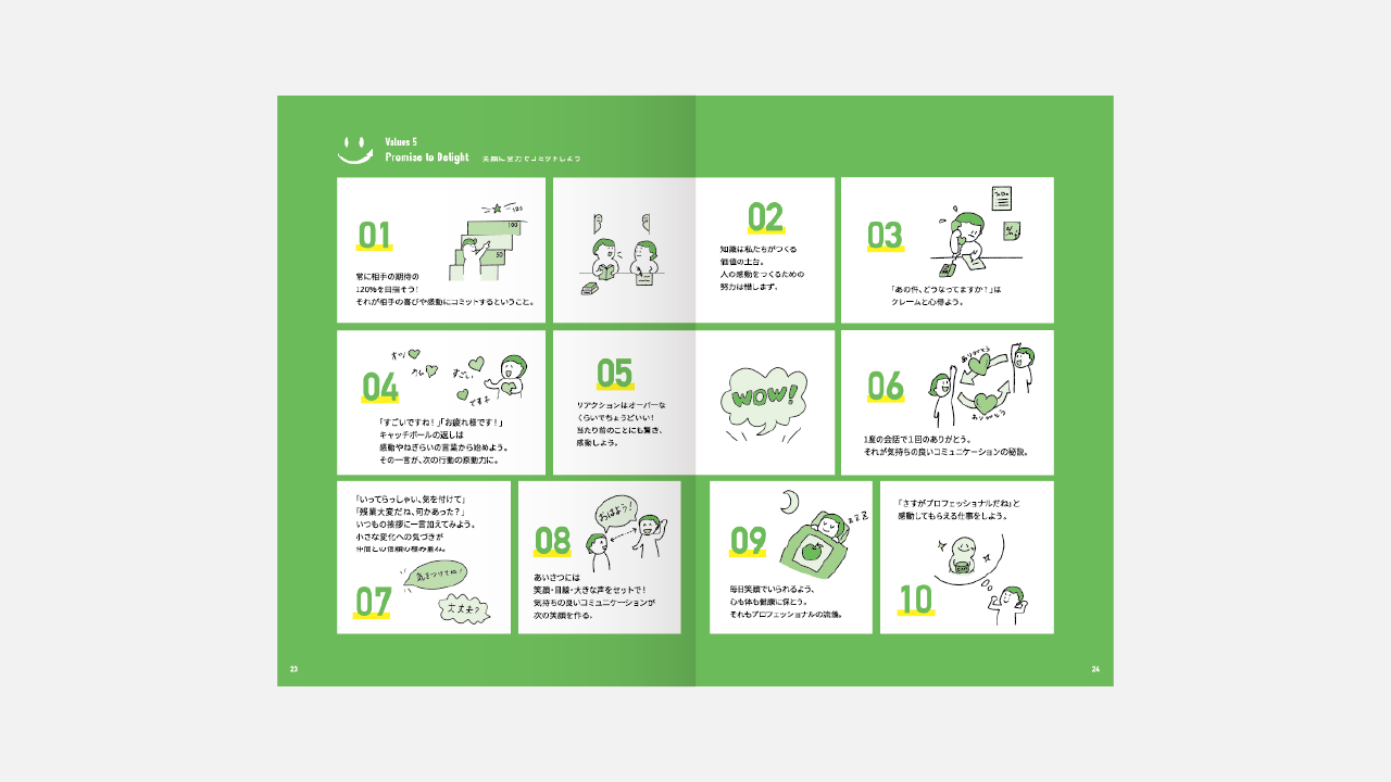 SOBAJIMA can COMPANY の Values 5 — Promise to Delight スプレッド